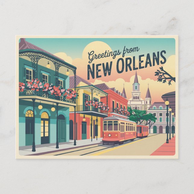 Vintage New Orleans Postcard | Greetings from (Front)