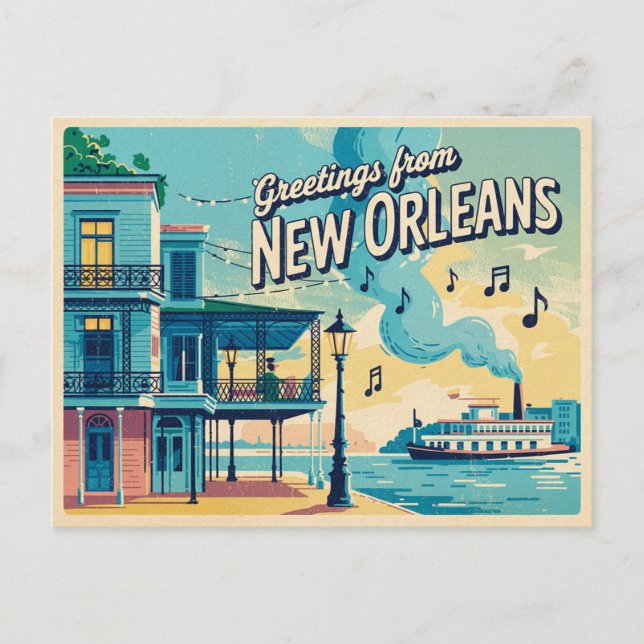 Vintage New Orleans Postcard | Greetings from (Front)
