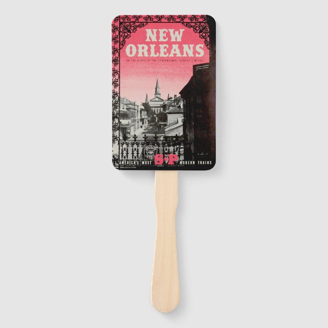 Vintage New Orleans Set of Hand Fans (Front)