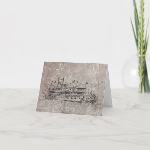 Vintage New Orleans Stern Wheeler Note Card