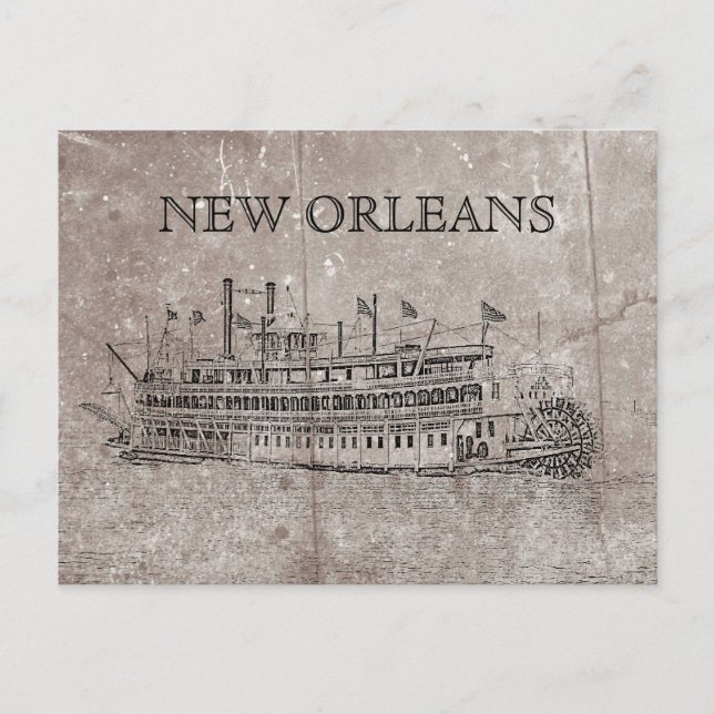 Vintage New Orleans Stern Wheeler Postcard (Front)