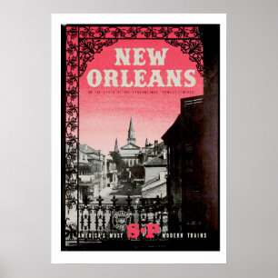 Vintage New Orleans Travel Poster