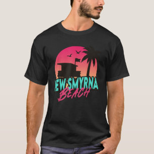 Vintage New Smyrna Beach Florida Palm Trees FL 80s T-Shirt
