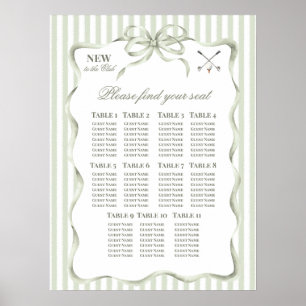 Vintage New to the Club Golf Baby Shower Seating Poster