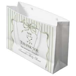 Vintage New to the Club Neutral Golf Baby Shower Large Gift Bag