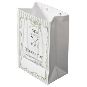 Vintage New to the Club Neutral Golf Baby Shower Medium Gift Bag
