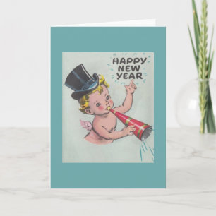Vintage New Year Baby New Year Card