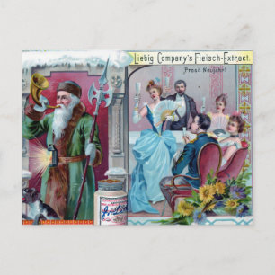 Vintage New Year Celebration: Liebig Advertising Postcard
