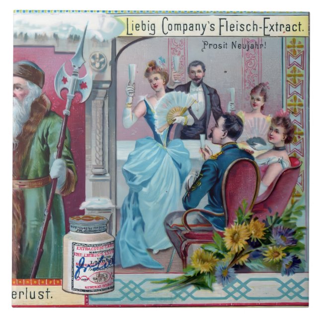 Vintage New Year Celebration: Liebig Advertising Tile (Front)