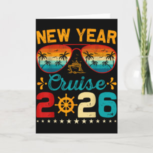 Vintage New Year Cruise 2026 Family Matching Nye C Card