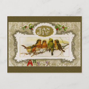 Vintage New Year Greeting Holiday Postcard