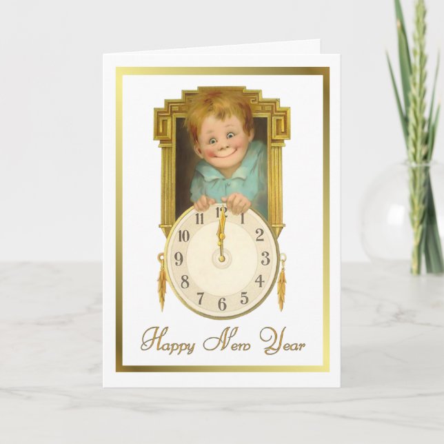 Vintage New Year Holiday Card (Front)