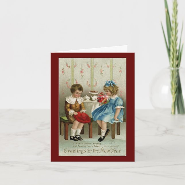 Vintage New Year Holiday Card (Front)