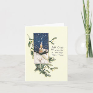 Vintage New Year Holiday Card