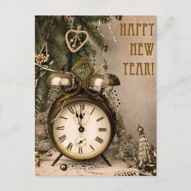 Vintage New Year Holiday Postcard (Front)