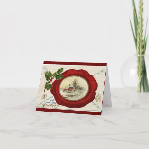 Vintage New Year Home Holiday Card