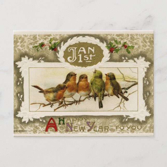 Vintage New Year Postcard (Front)
