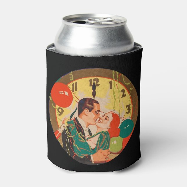 Vintage New Year’s Eve Couple    Can Cooler (Can Front)