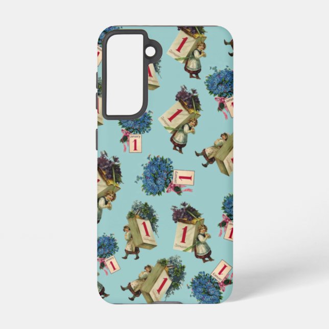 Vintage New Year Samsung Galaxy S21 Case (Back)