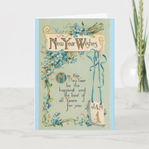 Vintage - New Year Wishes, Card