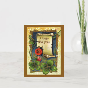 Vintage New Years Day Greeting Card