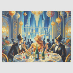 Vintage New Years Eve Art Deco Lady Tissue Paper