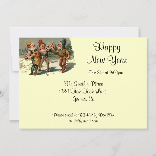 Vintage New Years Eve Invitation (Front)