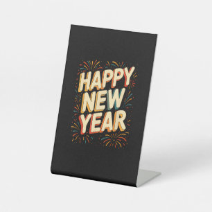 Vintage New Years Eve Party Countdown Happy New Ye Pedestal Sign