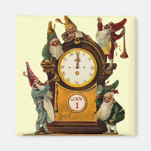 Vintage New Years Eve Square Magnet