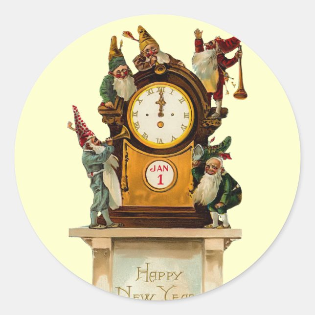 Vintage New Years Eve Sticker (Front)