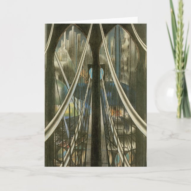 Vintage New York Architecture, Brooklyn Bridge Card (Front)