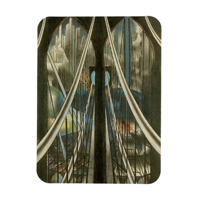 Vintage New York Architecture, Brooklyn Bridge Magnet (Vertical)