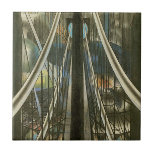 Vintage New York Architecture, Brooklyn Bridge Tile