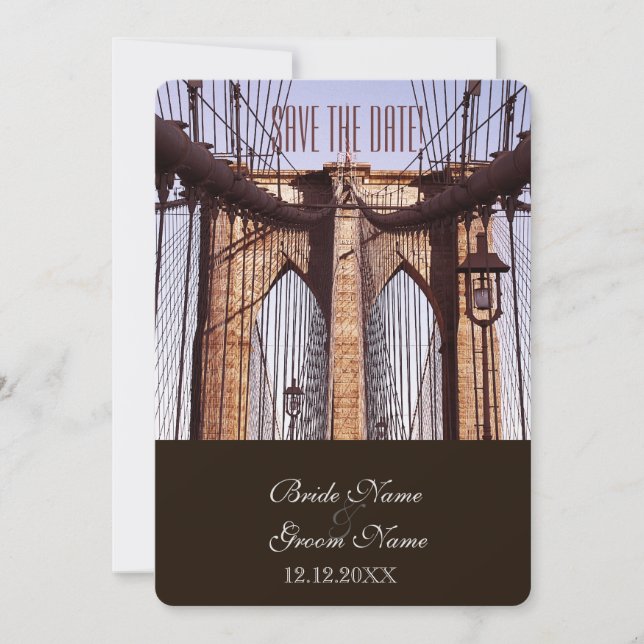 Vintage New York Brooklyn Bridge Invitation (Front)