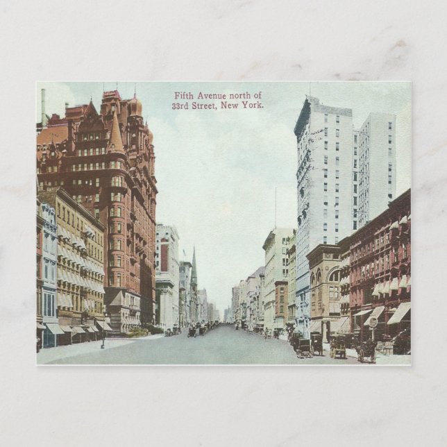 Vintage New York City 5th Avenue Postcard (Front)