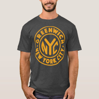 Vintage New York City Circle Greenwich Gold T-Shirt