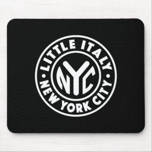 Vintage New York City Circle Little Italy White  Mouse Mat