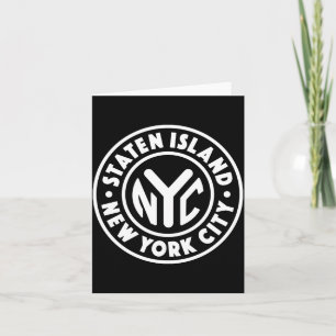 Vintage New York City Circle Staten Island White Card