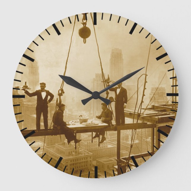 Vintage New York City Ironworkers Lunchtime Large Clock (Front)