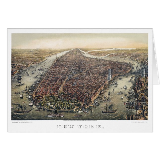 Vintage New York City, Manhattan, Brooklyn Bridge (Front Horizontal)