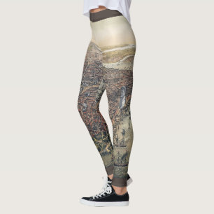 Vintage New York City, Manhattan, Brooklyn Bridge Leggings