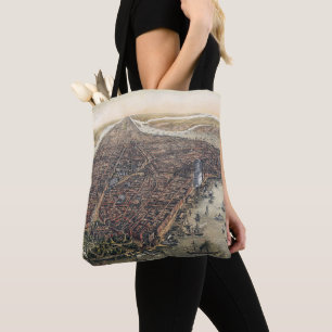 Vintage New York City, Manhattan, Brooklyn Bridge Tote Bag