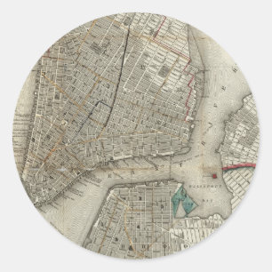 vintage New York city map Classic Round Sticker
