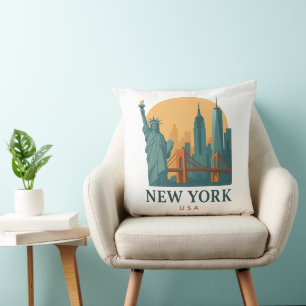 Vintage New York City – Minimalist Travel Cushion