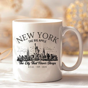 Vintage New York City Mug The Big Apple Skyline