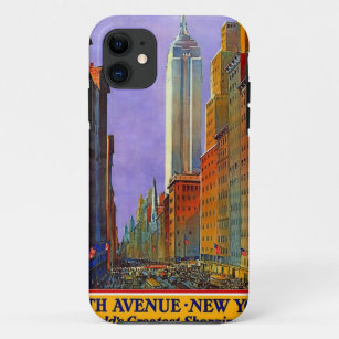Vintage New York City NYC 5th Avenue Travel Poster Case-Mate iPhone Case