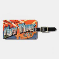 Vintage New York City Postcard Luggage Tag