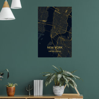 Vintage New York City Road Map Art Print | NYC