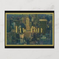 Vintage New York City Skyline Travel