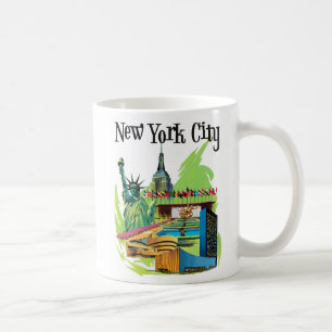 Vintage New york City statue of liberty Travel art Coffee Mug